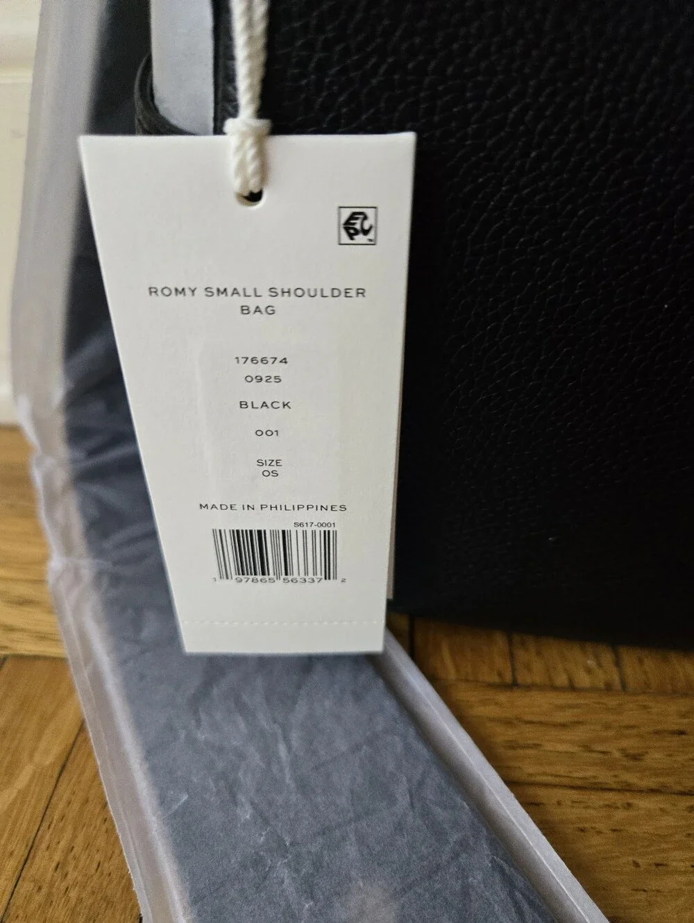 Brand New With Tags Tory Burch Romy Small Black Leather Shoulder Bag
